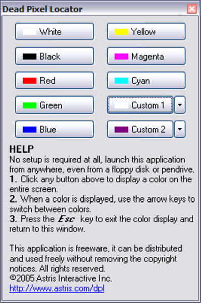 Dead Pixel Locator