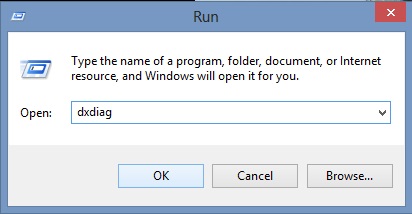 Chọn Start, Chọn Run, Gõ: Dxdiag